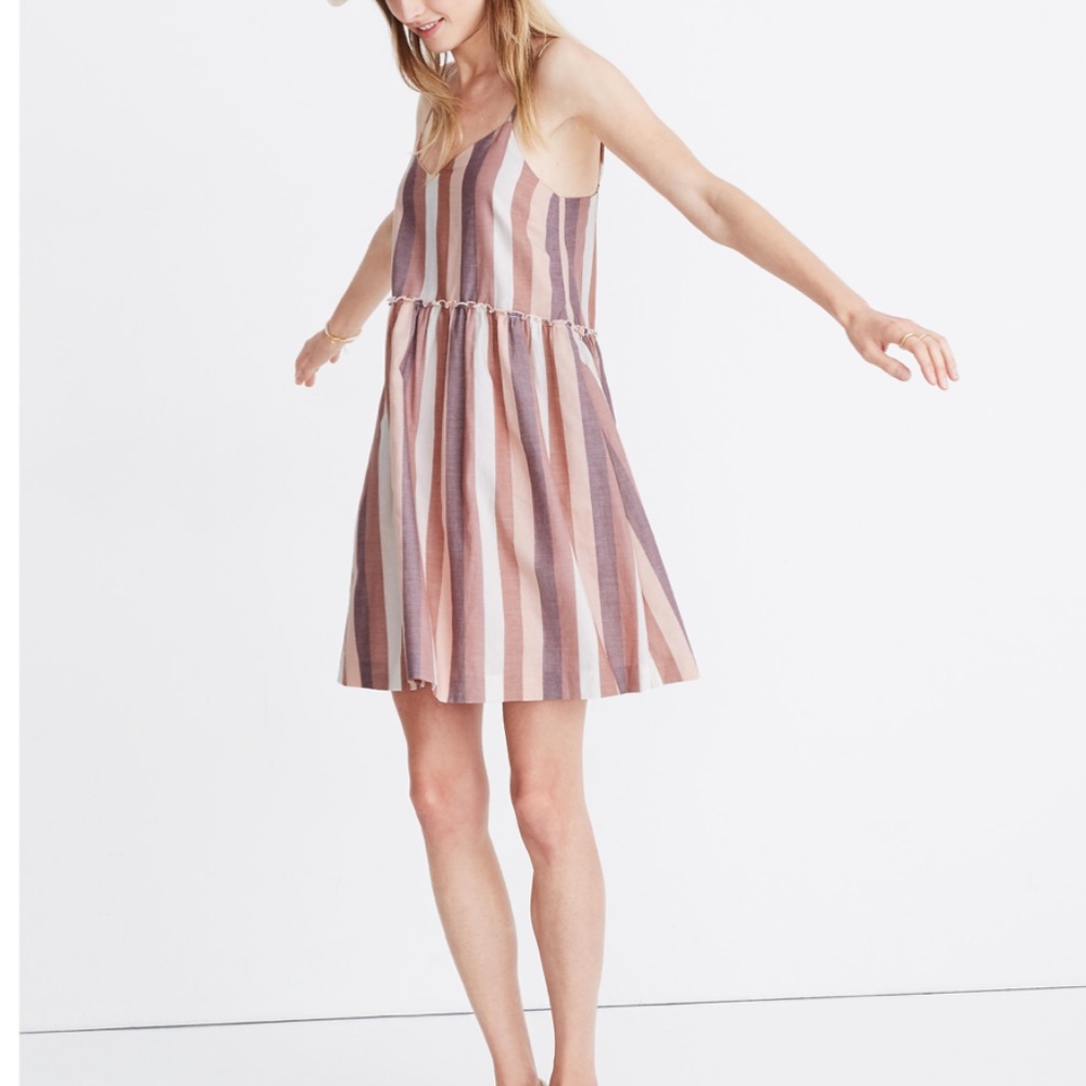 Madewell Ruffle-Waist Babydoll Cami Dress